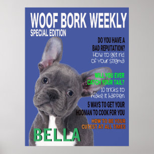 Boston Terrier Parody Magazine Cover Poster
