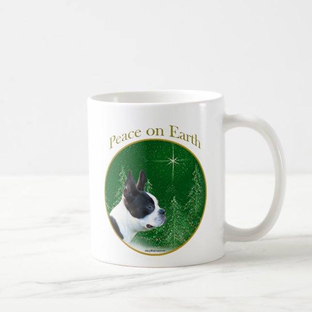Boston Terrier Peace Coffee Mug (Right)