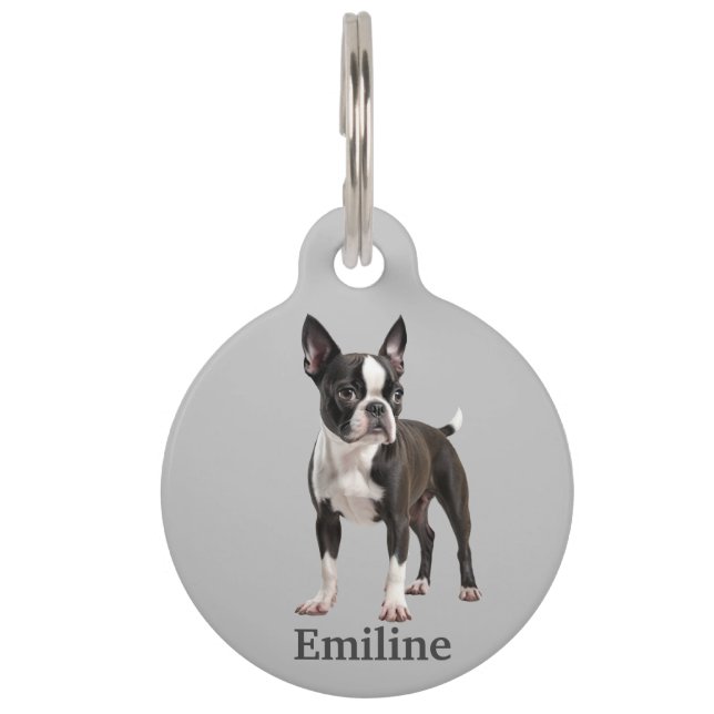 Boston Terrier Personalise Pet Tag (Front)