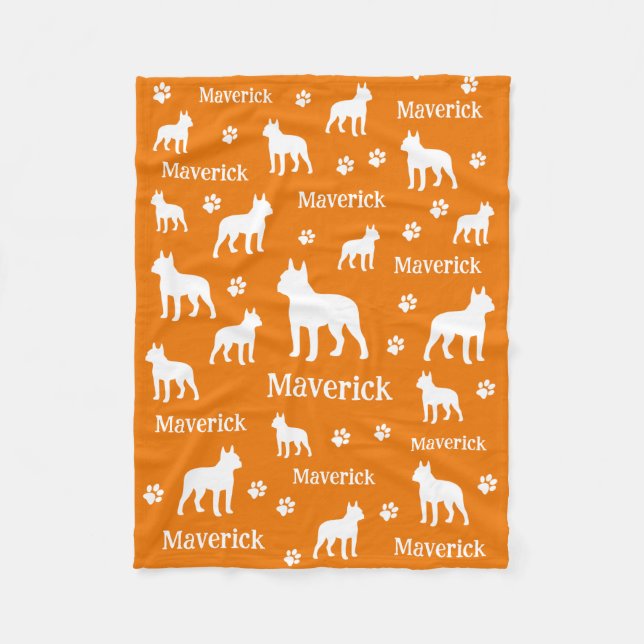 Boston Terrier Personalised Blanket Gift (Front)
