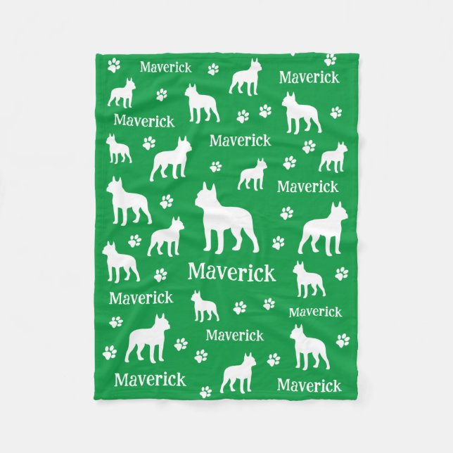 Boston Terrier Personalised Blanket Gift (Front)
