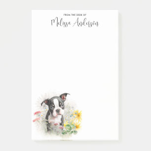 Boston Terrier Personalised Dog Lover Cute Puppy Post-it Notes
