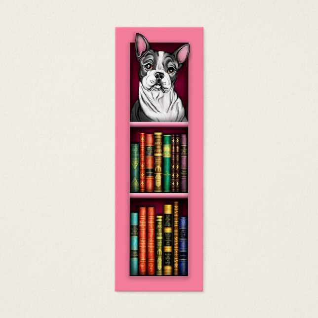 Boston Terrier Pink Bookmark (Front)