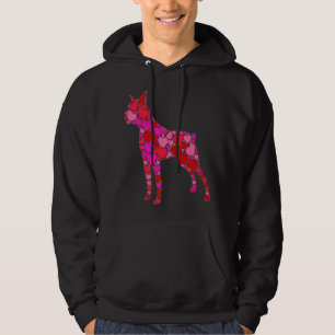 Boston Terrier Pink Red Heart For Women Men Hoodie