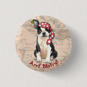 Boston Terrier Pirate 3 Cm Round Badge