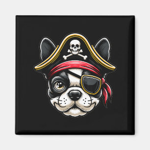 Boston Terrier Pirate Dog Halloween Party Magnet