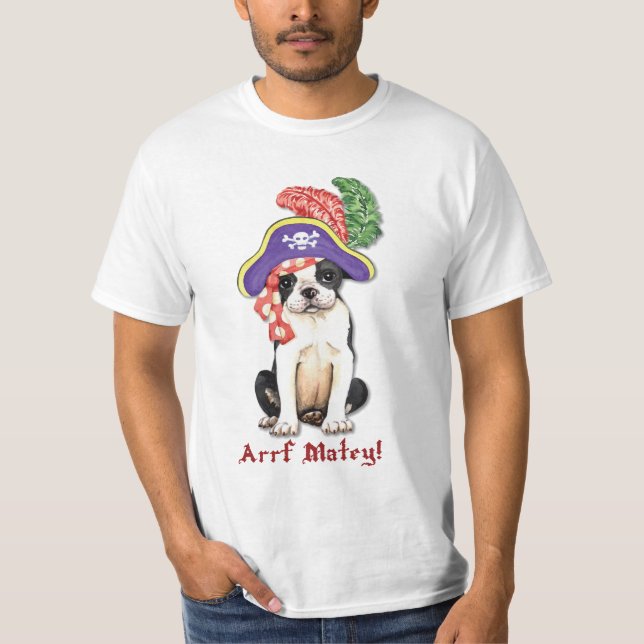 Boston Terrier Pirate T-Shirt (Front)