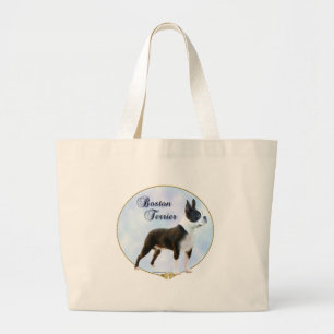 Boston Terrier Portrait Large Tote Bag