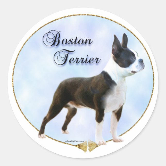 Boston Terrier Portrait Sticker (Front)