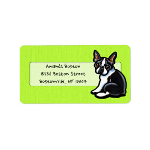 Boston Terrier Profile Studio Casual Lime Label