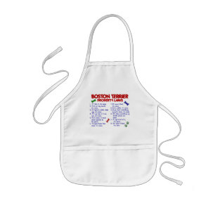 Boston Terrier Property Laws 2 Kids Apron