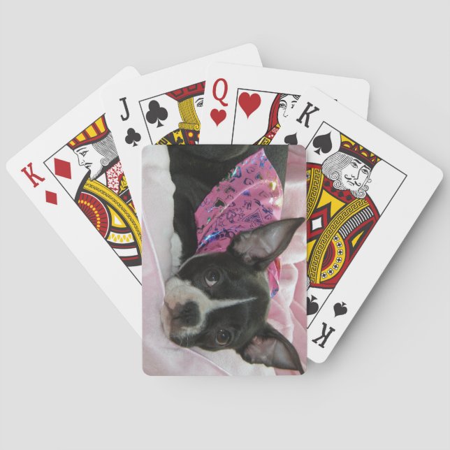Boston Terrier Puppy Dog Playing Cards (Back)