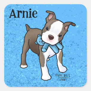 Boston Terrier Puppy  Square Sticker