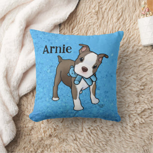 Boston Terrier Puppy Throw Pillow