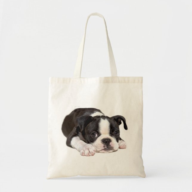 Boston Terrier Puppy Tote Bag (Front)