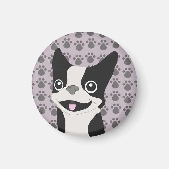 Boston Terrier, Purple lavender Magnet (Front)