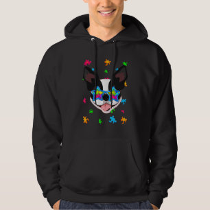 Boston Terrier Puzzle Autism Awareness Dog Hoodie