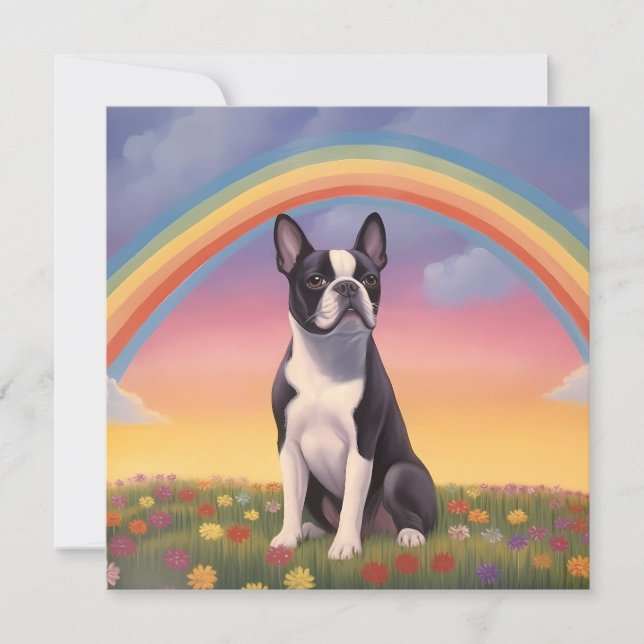 Boston Terrier Rainbow Bridge Custom Name Dog (Front)