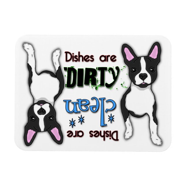 Boston Terrier Rectangle Dishwasher Magnet (Horizontal)