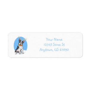 Boston Terrier Reindeer Labels