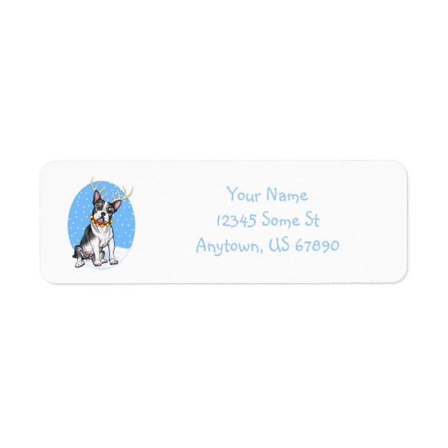 Boston Terrier Reindeer Labels (Front)