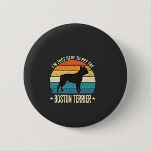 Boston Terrier Retro Dog Lover Graphic_1 6 Cm Round Badge