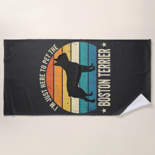 Boston Terrier Retro Dog Lover Graphic_1 Beach Towel