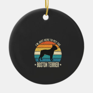 Boston Terrier Retro Dog Lover Graphic_1 Ceramic Tree Decoration