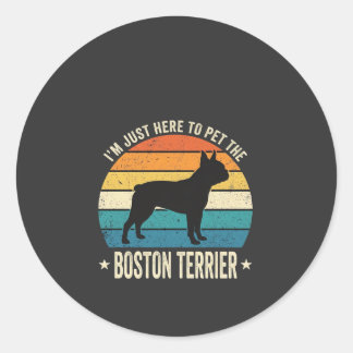 Boston Terrier Retro Dog Lover Graphic_1 Classic Round Sticker