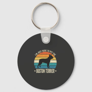 Boston Terrier Retro Dog Lover Graphic_1 Key Ring