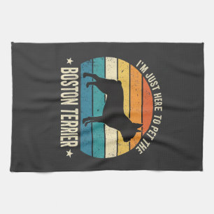 Boston Terrier Retro Dog Lover Graphic_1 Tea Towel