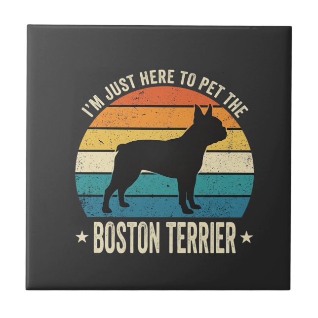 Boston Terrier Retro Dog Lover Graphic_1 Tile (Front)