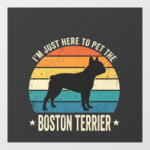 Boston Terrier Retro Dog Lover Graphic_1 Window Cling