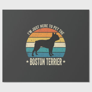 Boston Terrier Retro Dog Lover Graphic_1 Wrapping Paper