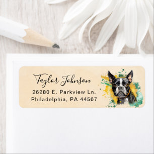 Boston Terrier Return Address Label