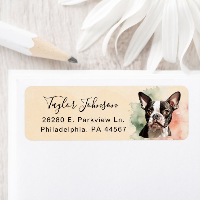 Boston Terrier Return Address Label (Insitu)