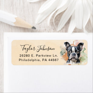 Boston Terrier Return Address Label