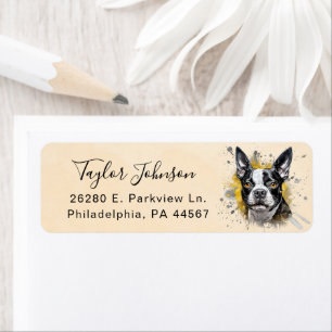 Boston Terrier Return Address Label