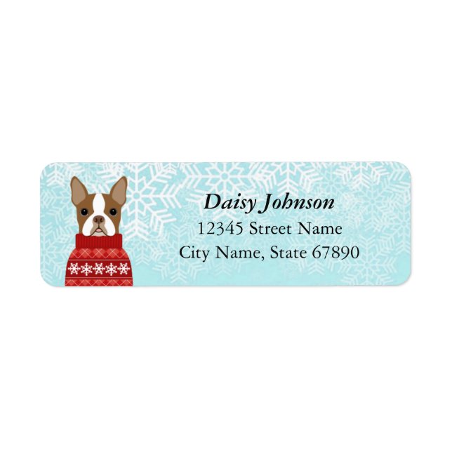 Boston Terrier Return Address Labels (Front)