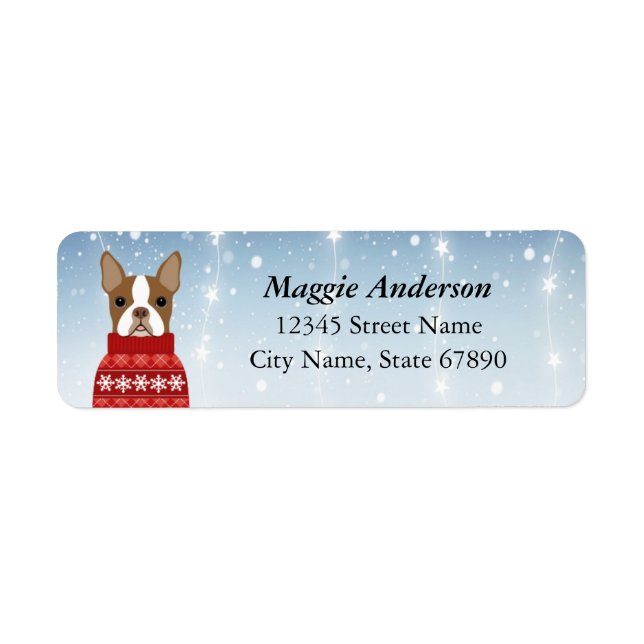 Boston Terrier Return Address Labels (Front)