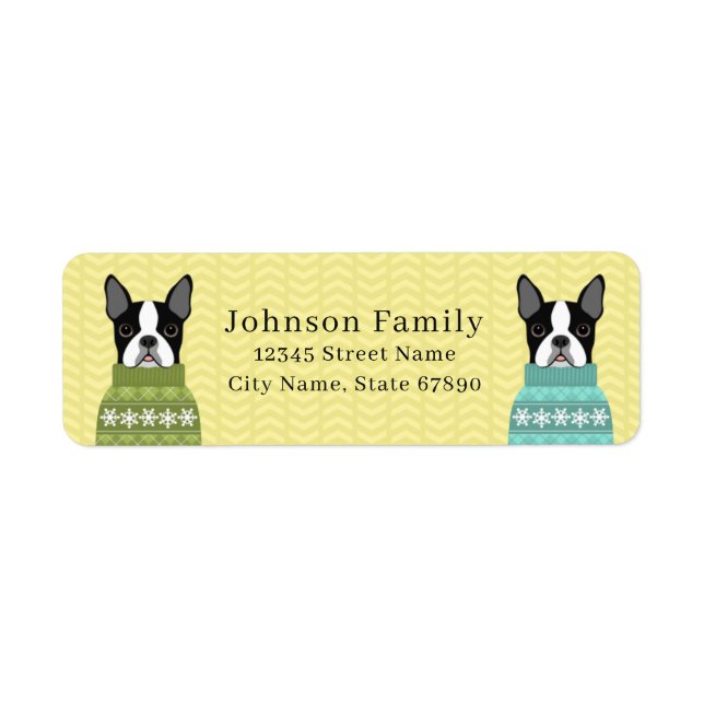 Boston Terrier Return Address Labels (Front)