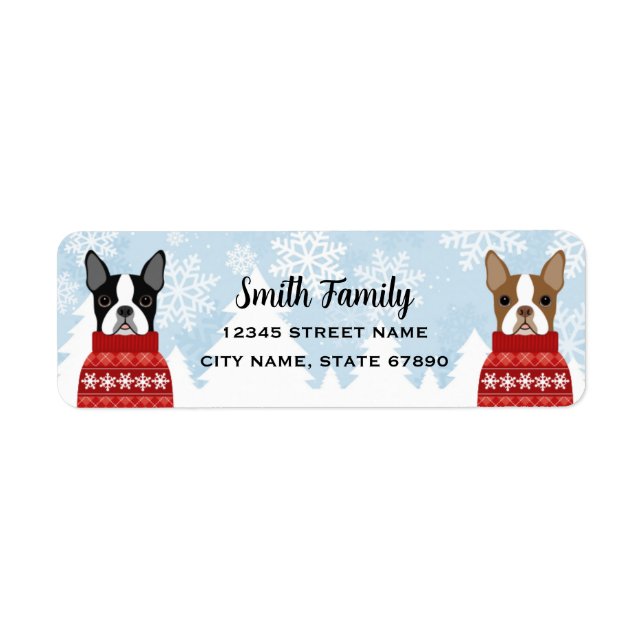 Boston Terrier Return Address Labels (Front)