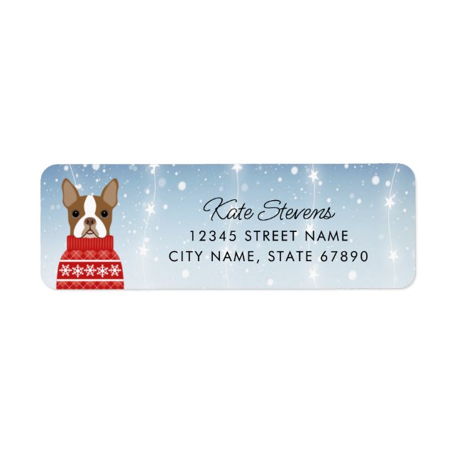 Boston Terrier Return Address Labels (Front)