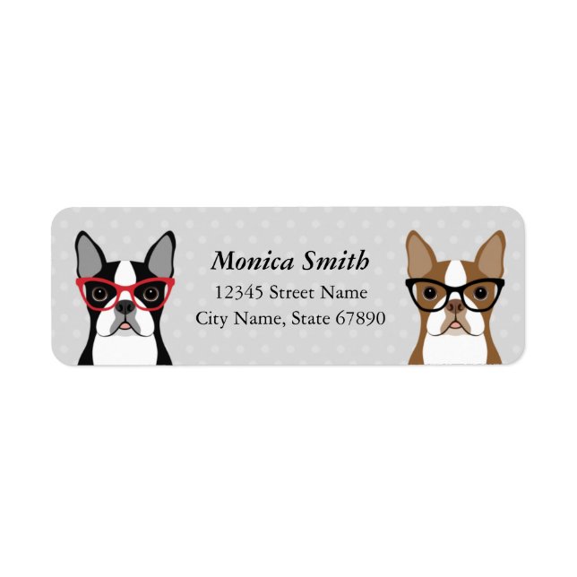 Boston Terrier Return Address Labels (Front)