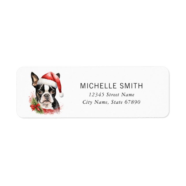 Boston Terrier Return Address Labels (Front)