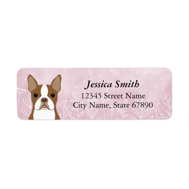 Boston Terrier Return Address Labels (Front)