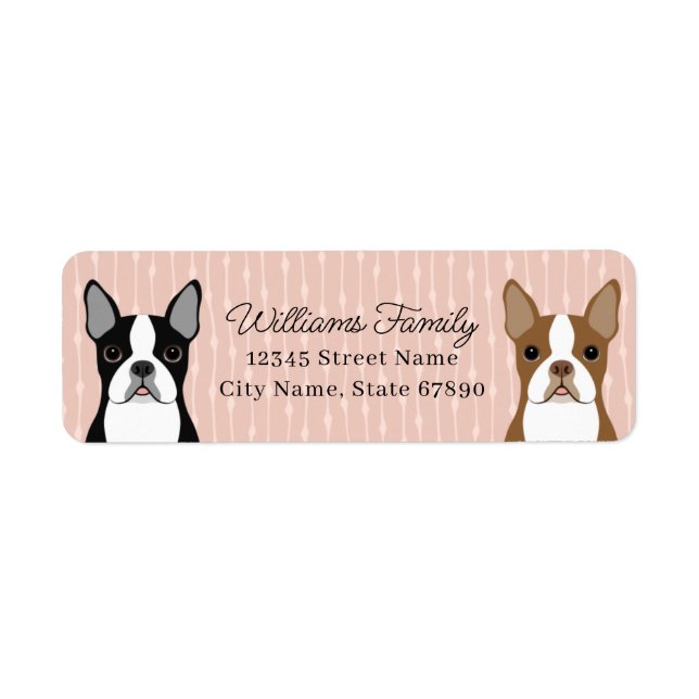 Boston Terrier Return Address Labels (Front)