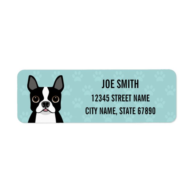 Boston Terrier Return Address Labels (Front)
