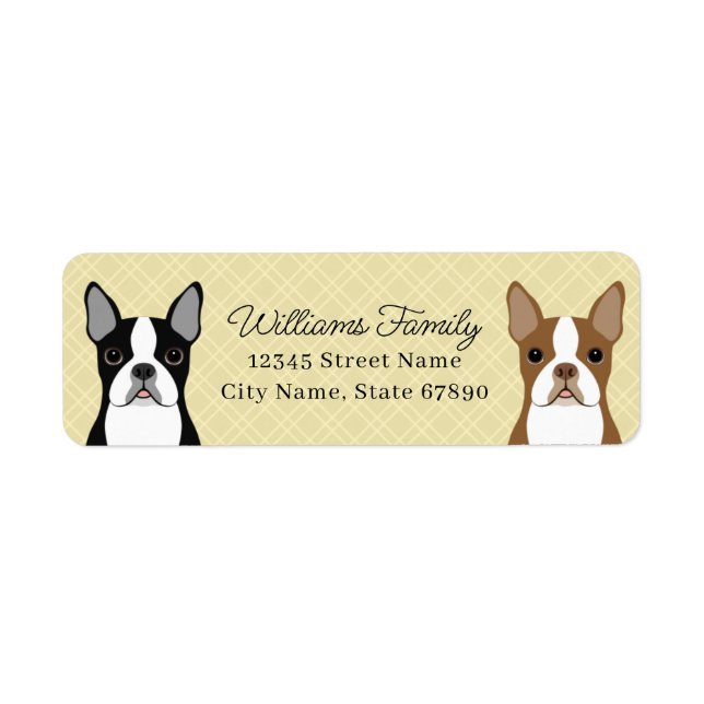 Boston Terrier Return Address Labels (Front)