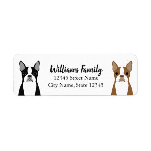 Boston Terrier Return Address Labels